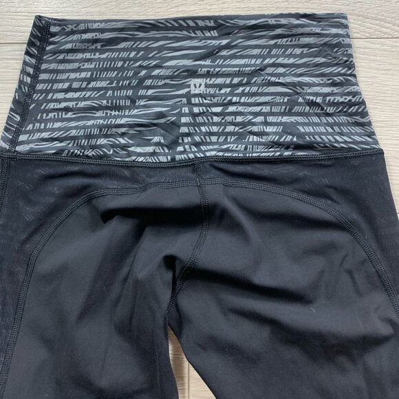 Lululemon Wunder Under Pant *Luxtreme (Roll Down)Stripe Play Slate Black - Picture 9 of 16